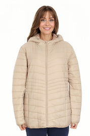 Parka Mujer Con Chiporro Beige