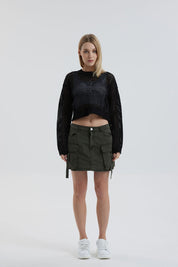 Sweater Mujer Calado Negro