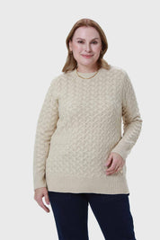 Sweater Mujer Calado Beige