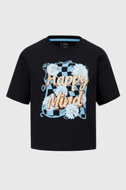 POLERA NIÑA CROP OVERSIZE NEGRO