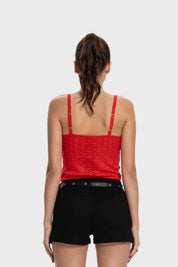 Polera Mujer Con Lazo Rojo