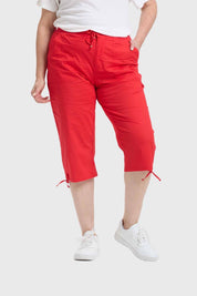 Pantalón Mujer Con Cortes Y Apertura Rojo