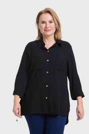 Blusa Mujer Roll Up Negro