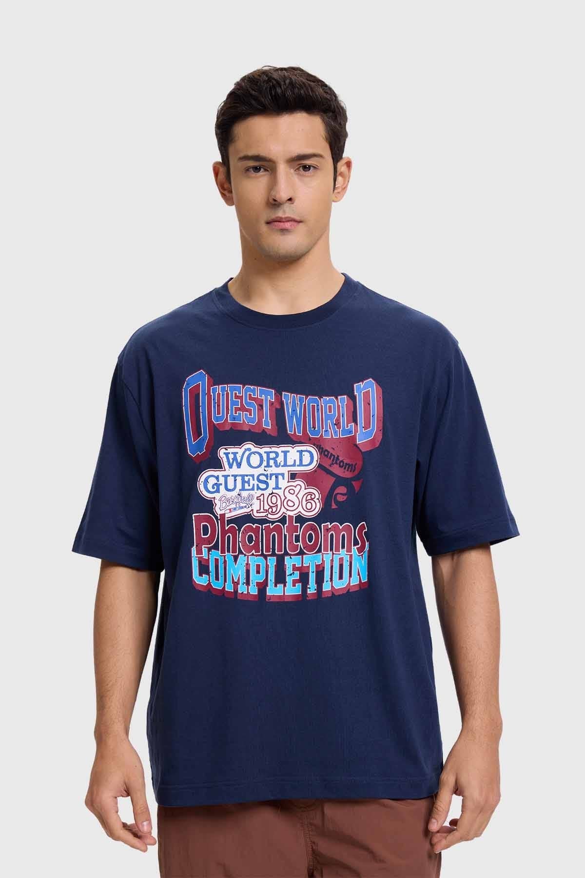 Polera Hombre Print Azul
