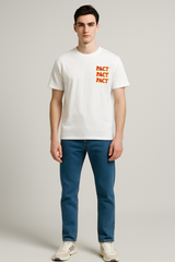 Polera Hombre Doble Print Blanco