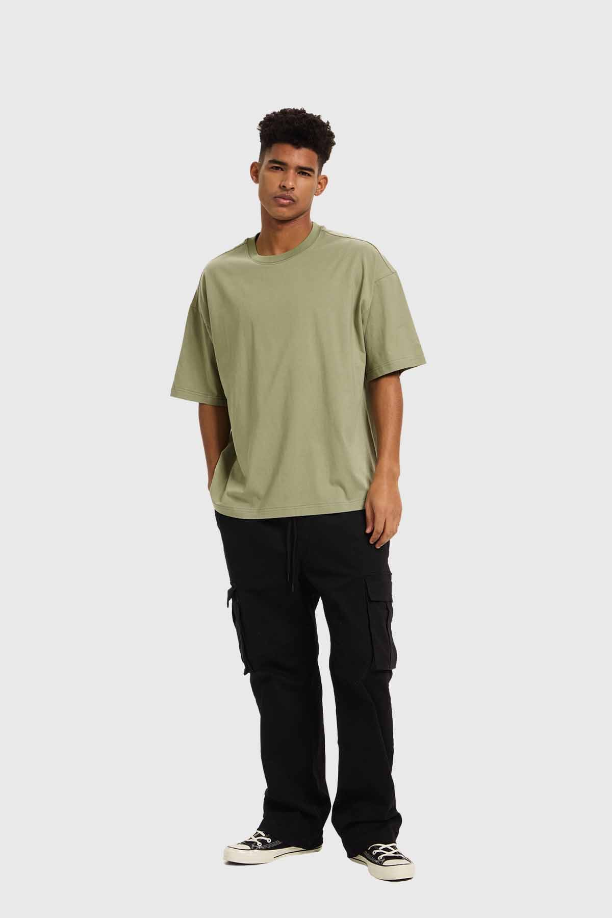 Polera Hombre Oversize Verde Verde Claro / XXL