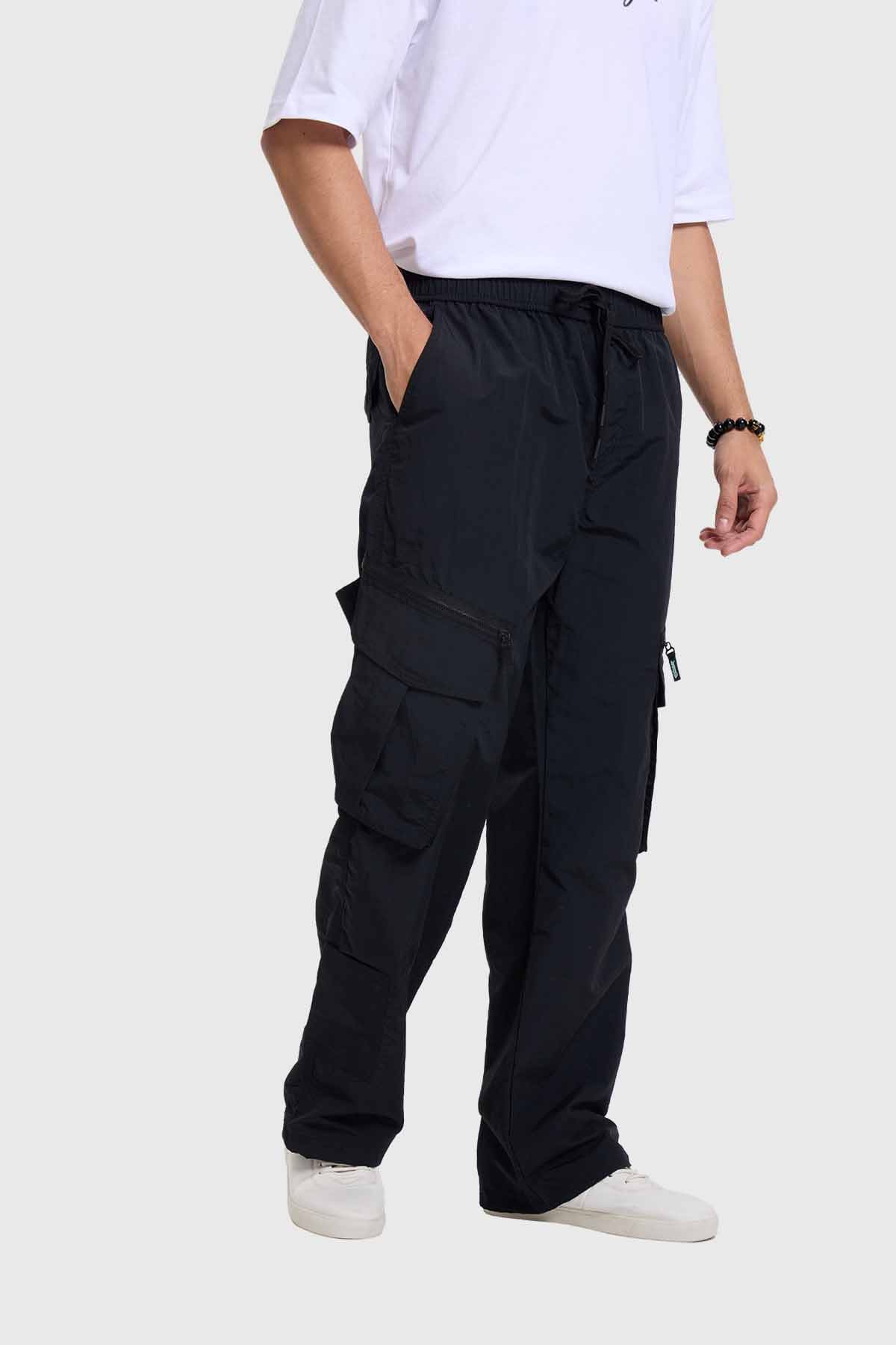 Pantalón Hombre Cargo Parachute Negro Negro / L