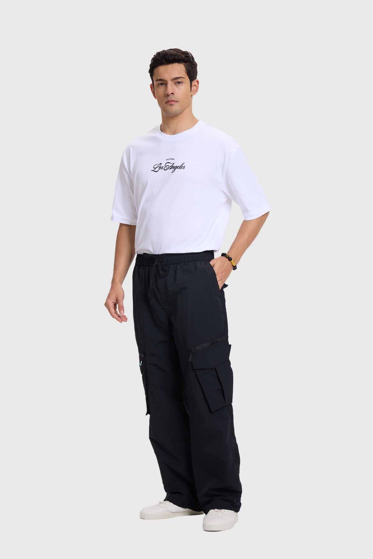 Pantalón Hombre Cargo Parachute Negro Negro / L