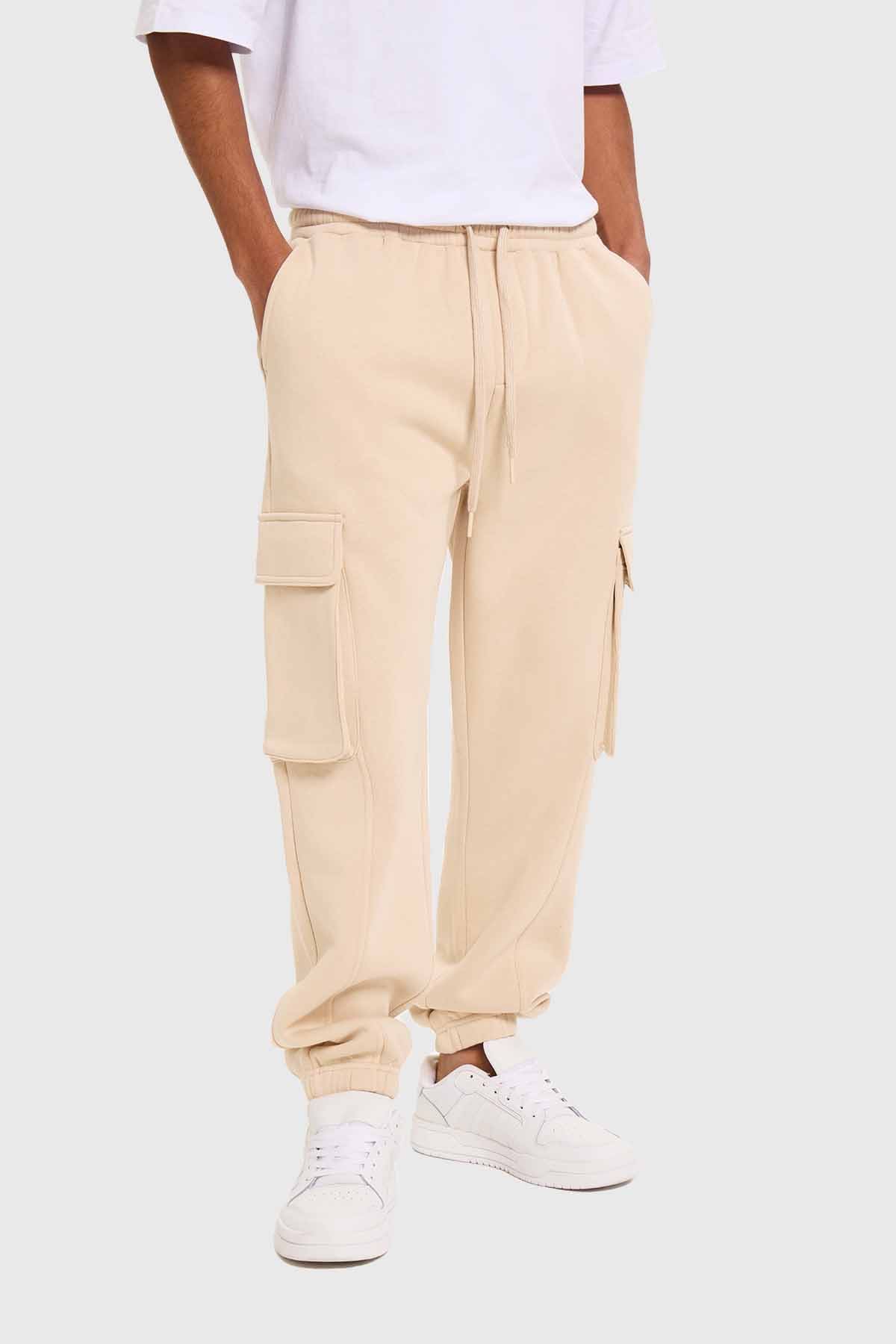 Pantalón Buzo Hombre Jogger Básico Beige Beige / M