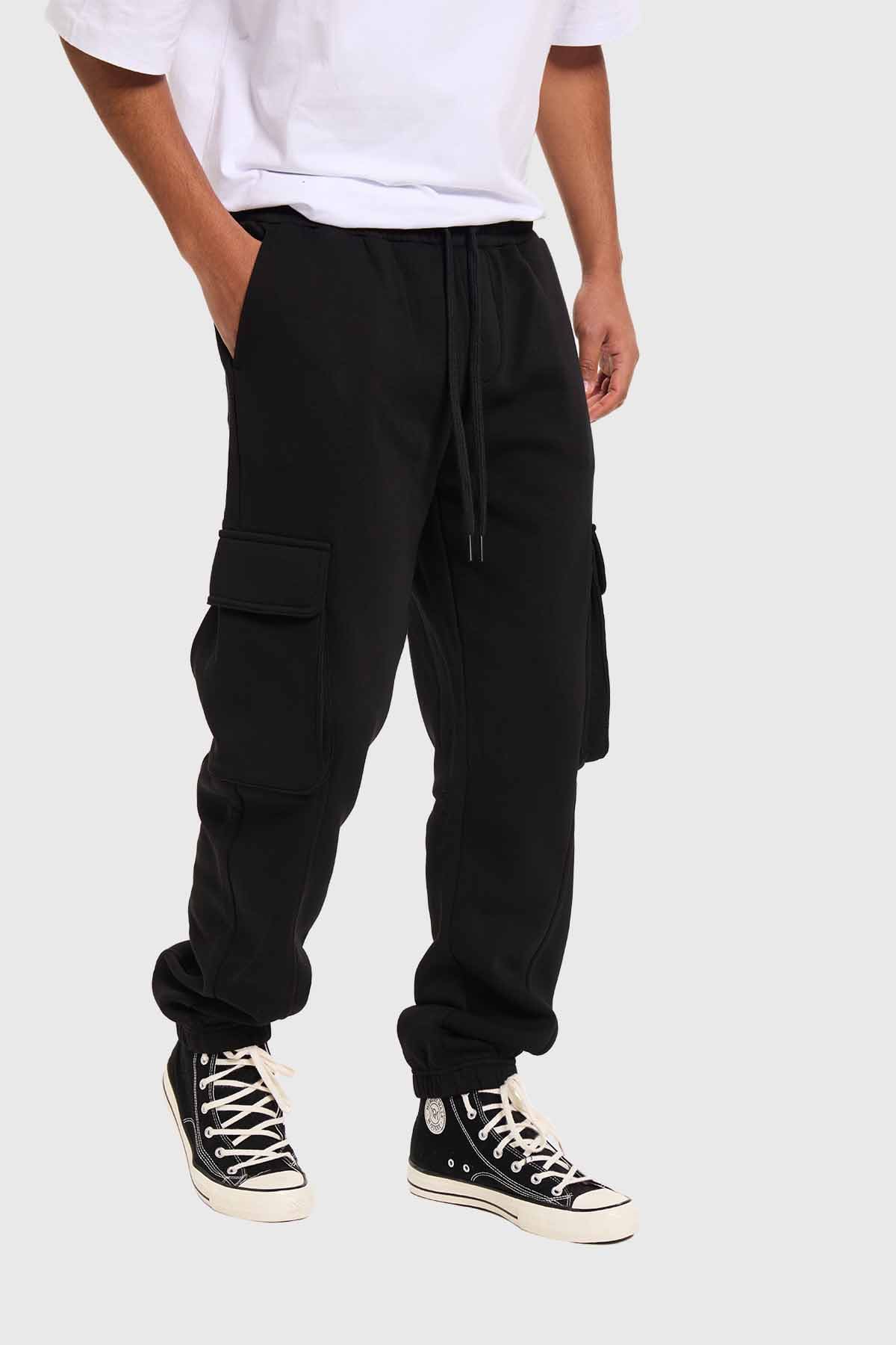 Pantalón Buzo Hombre Jogger Básico Negro Negro / XXL