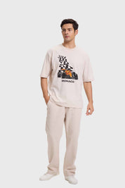 Polera Hombre Estampado Beige Beige / XL