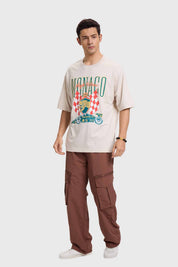 Polera Hombre Racing Oversize Beige Beige / L
