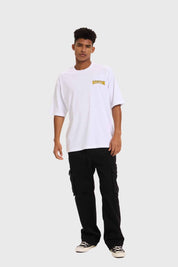 Polera Hombre Print Flamas Blanco Blanco / XL