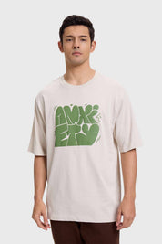 Polera Hombre Print Puff Beige Beige / S