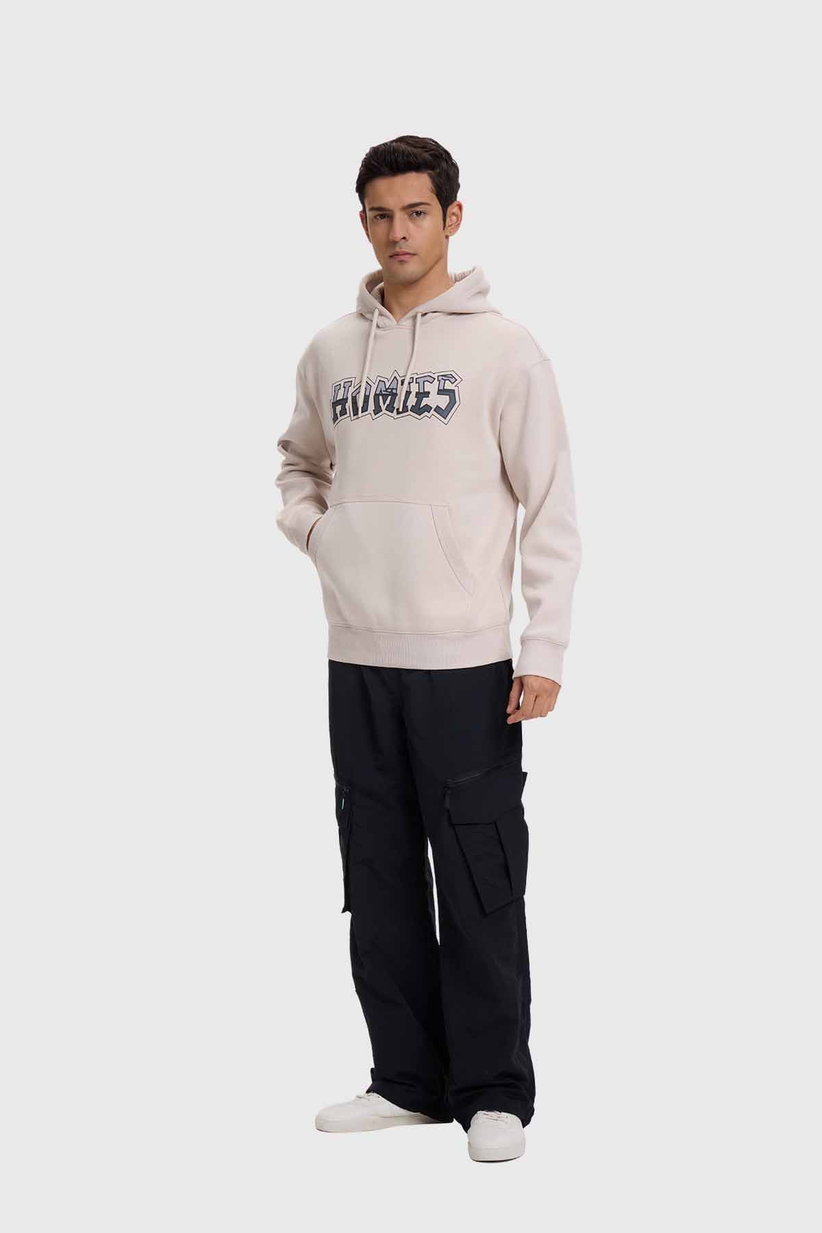 Polerón Hombre Hoodie Print Beige Beige / S