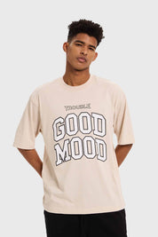 Polera Hombre Print College Beige Beige / M