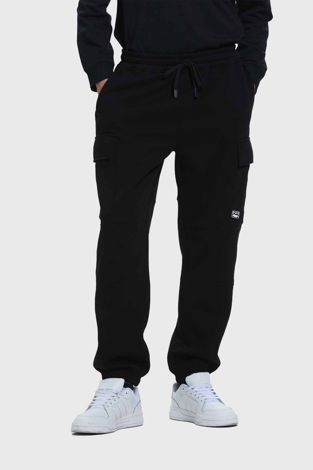Pantalón Buzo Hombre Jogger Cargo Negro Negro / XXL