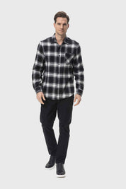 Camisa Hombre Cuadros Negro Negro / M