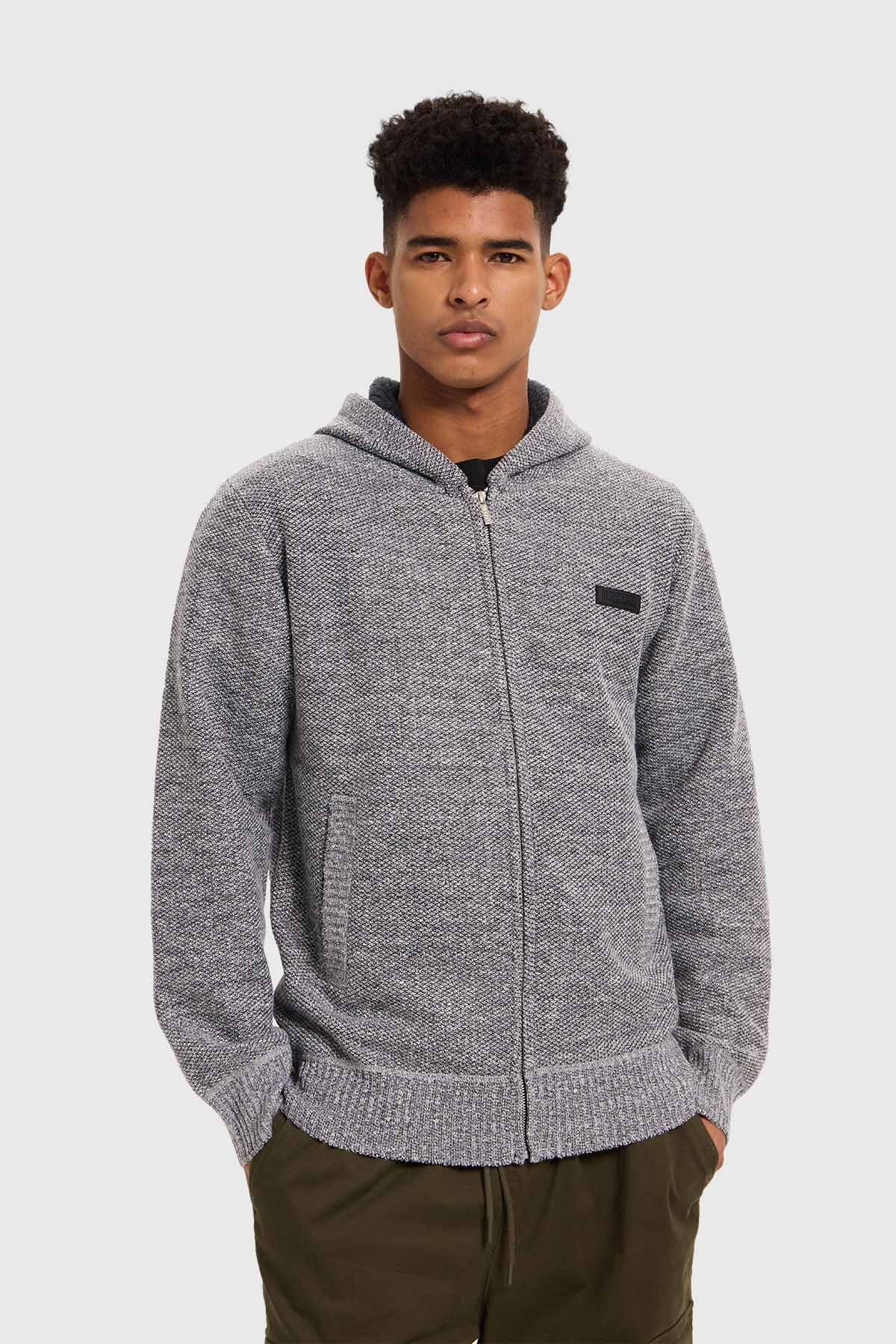 Sweater Hombre Hoodie Gris Gris / XXL