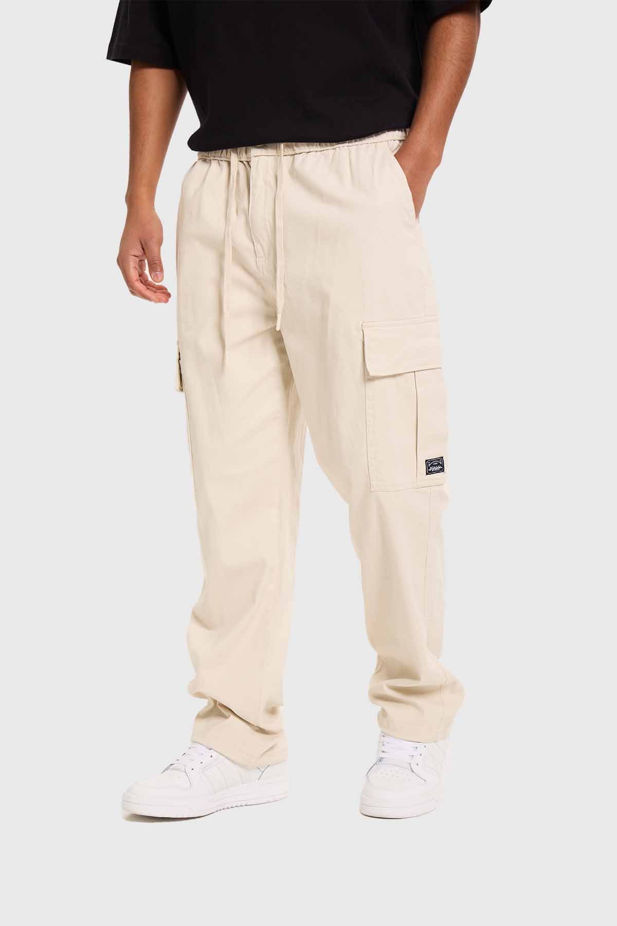 Pantalón Hombre Cargo Calce Recto Beige Beige / S