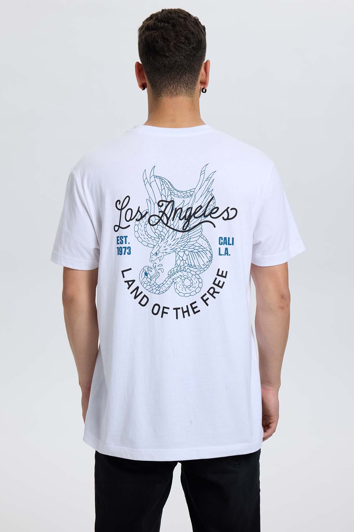 Polera Hombre Doble Print Blanco Blanco / XXL