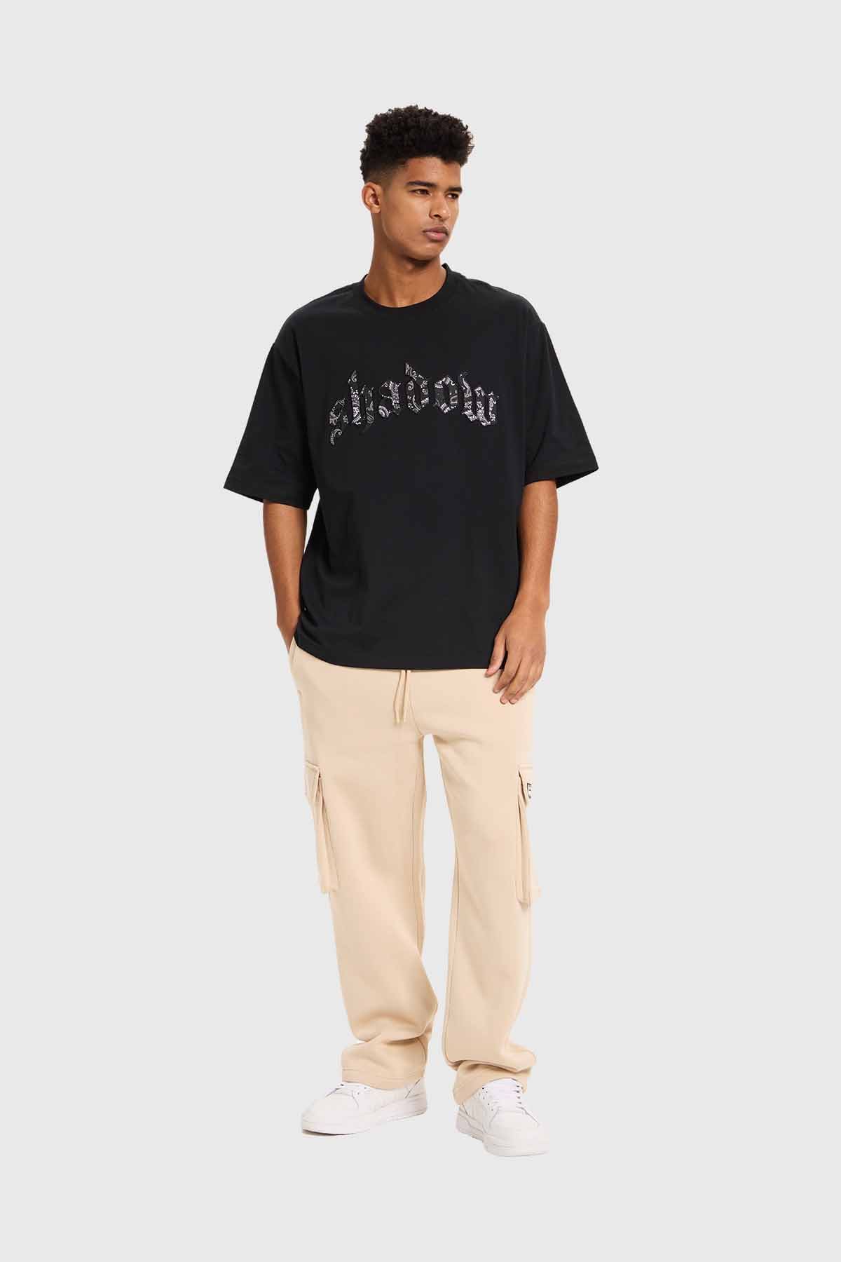 Polera Hombre Bordado Negro Negro / XXL