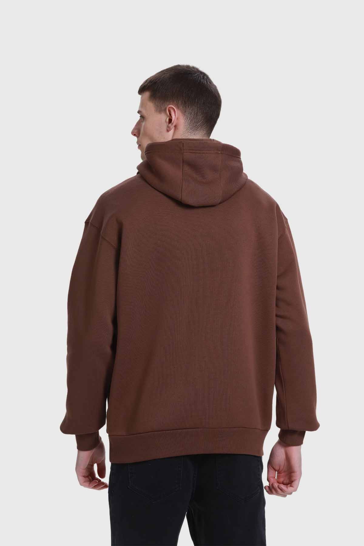 Polerón Hombre Print College Chocolate Chocolate / M