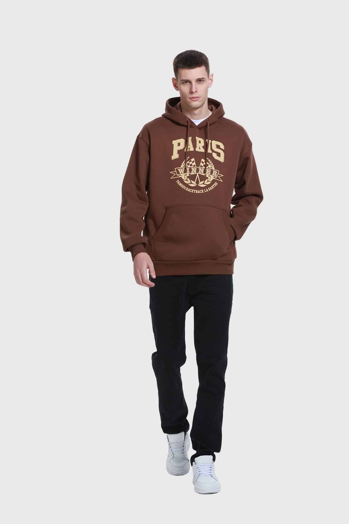 Polerón Hombre Print College Chocolate Chocolate / M