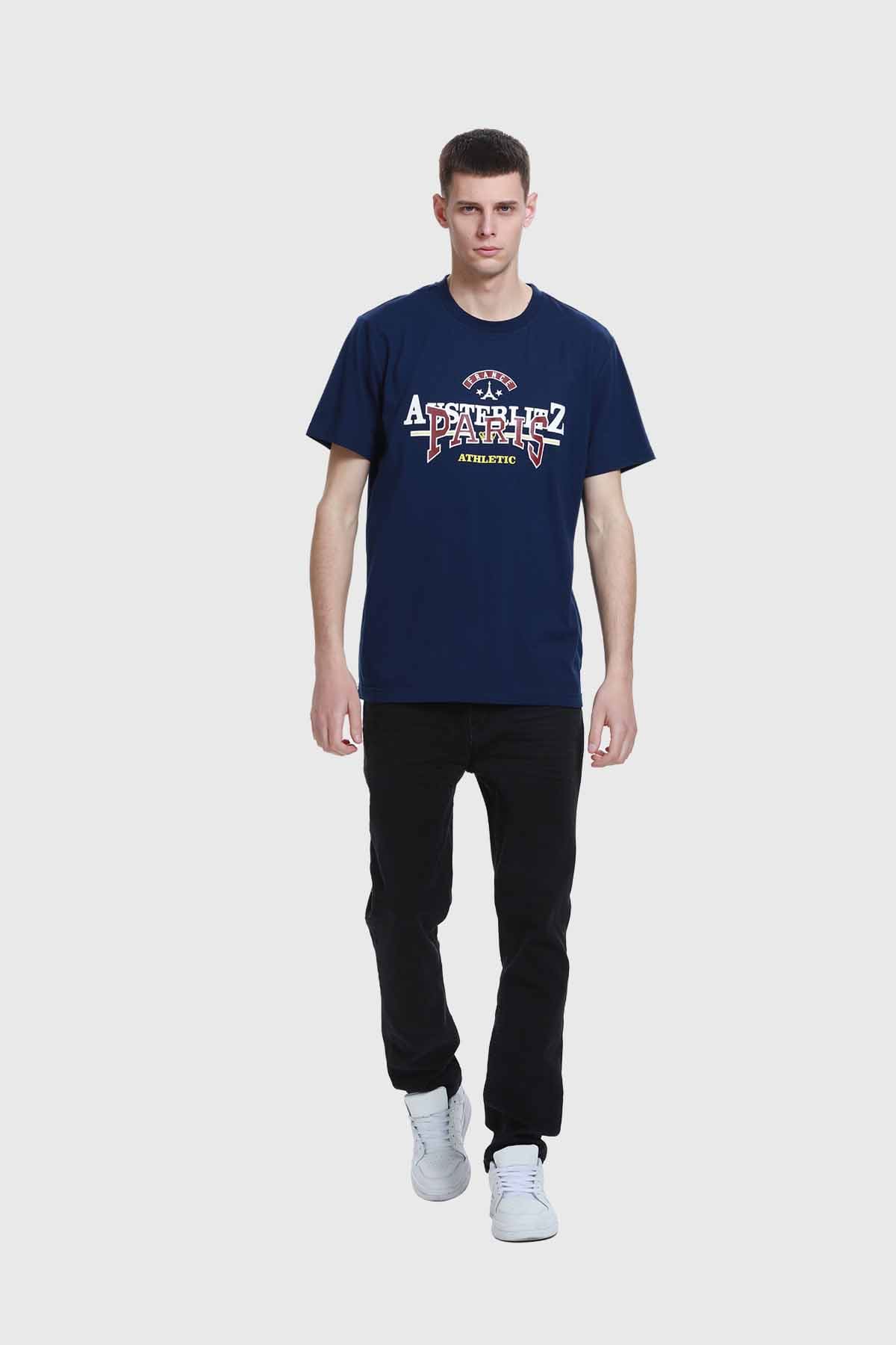 Polera Hombre Print Azul Azul Marino / L