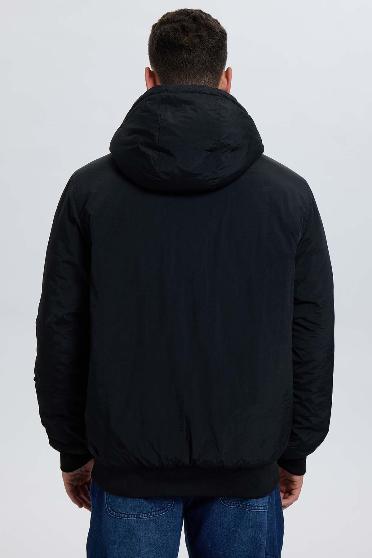 Chaqueta Hombre Gorro Negro Negro / XXL