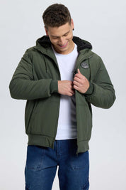 Chaqueta Hombre Gorro Verde Verde Militar / XXL