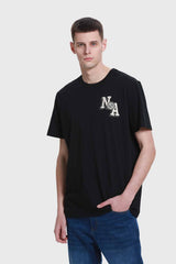 Polera Hombre Aplicación Negro