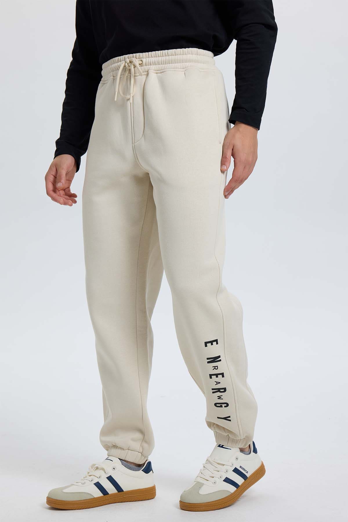 Pantalón Buzo Hombre Baggy Beige Beige / XXL