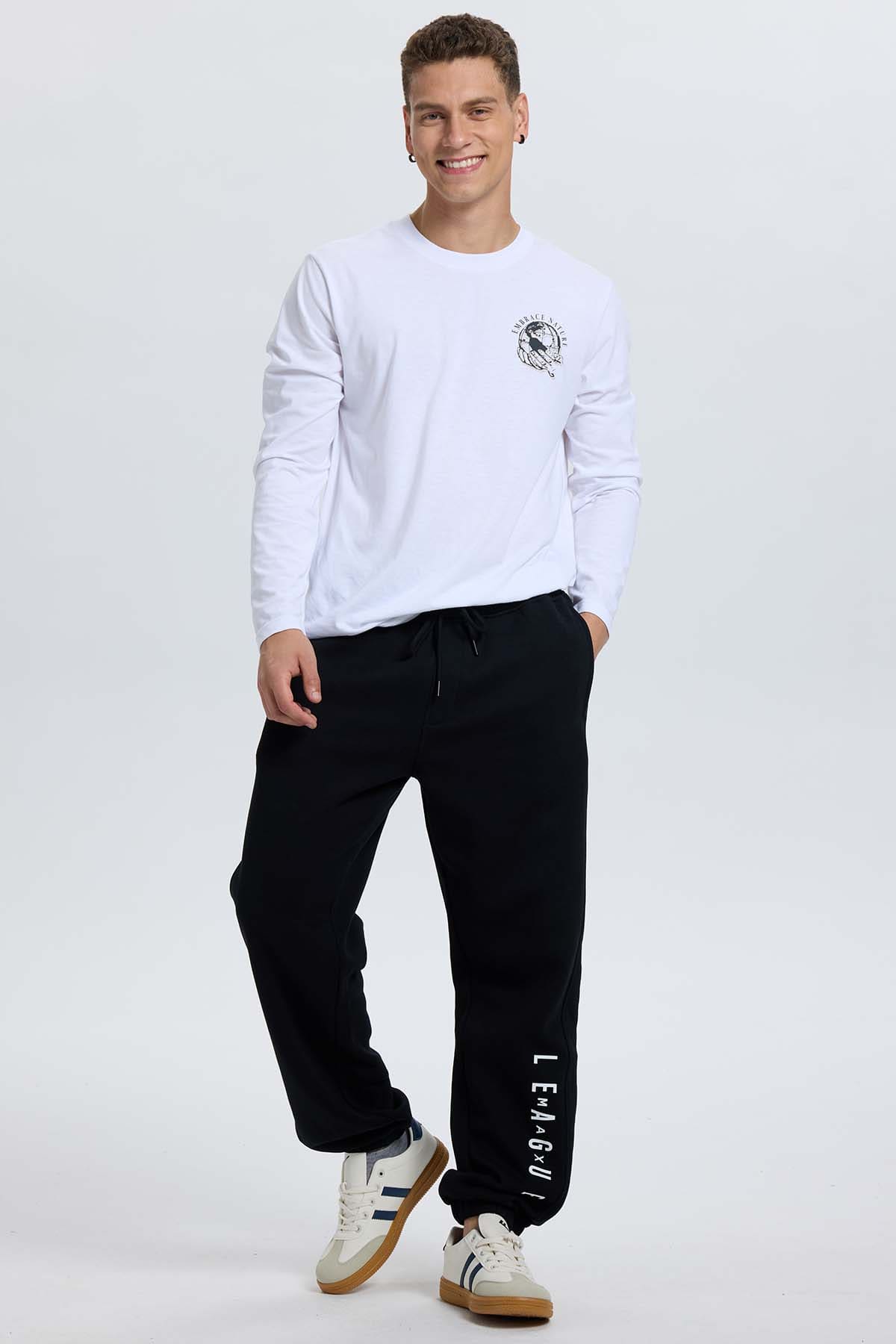 Pantalón Buzo Hombre Baggy Negro Negro / XXL