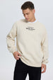 Polerón Hombre Print Texto Central Beige Beige / XXL