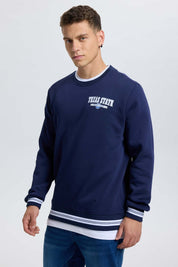Polerón Hombre Print College Azul Azul / XXL