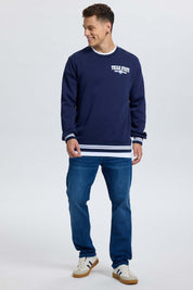 Polerón Hombre Print College Azul Azul / XXL