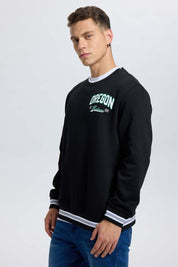 Polerón Hombre Print College Negro Negro / XXL