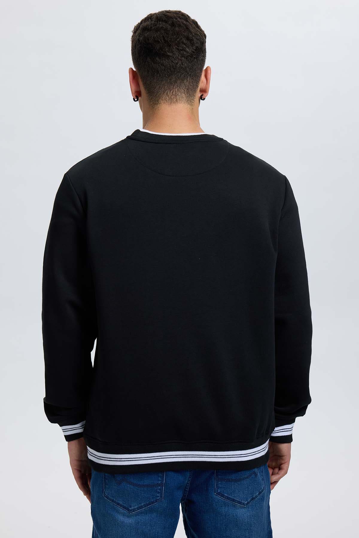 Polerón Hombre Print College Negro Negro / XXL