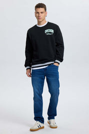 Polerón Hombre Print College Negro Negro / XXL