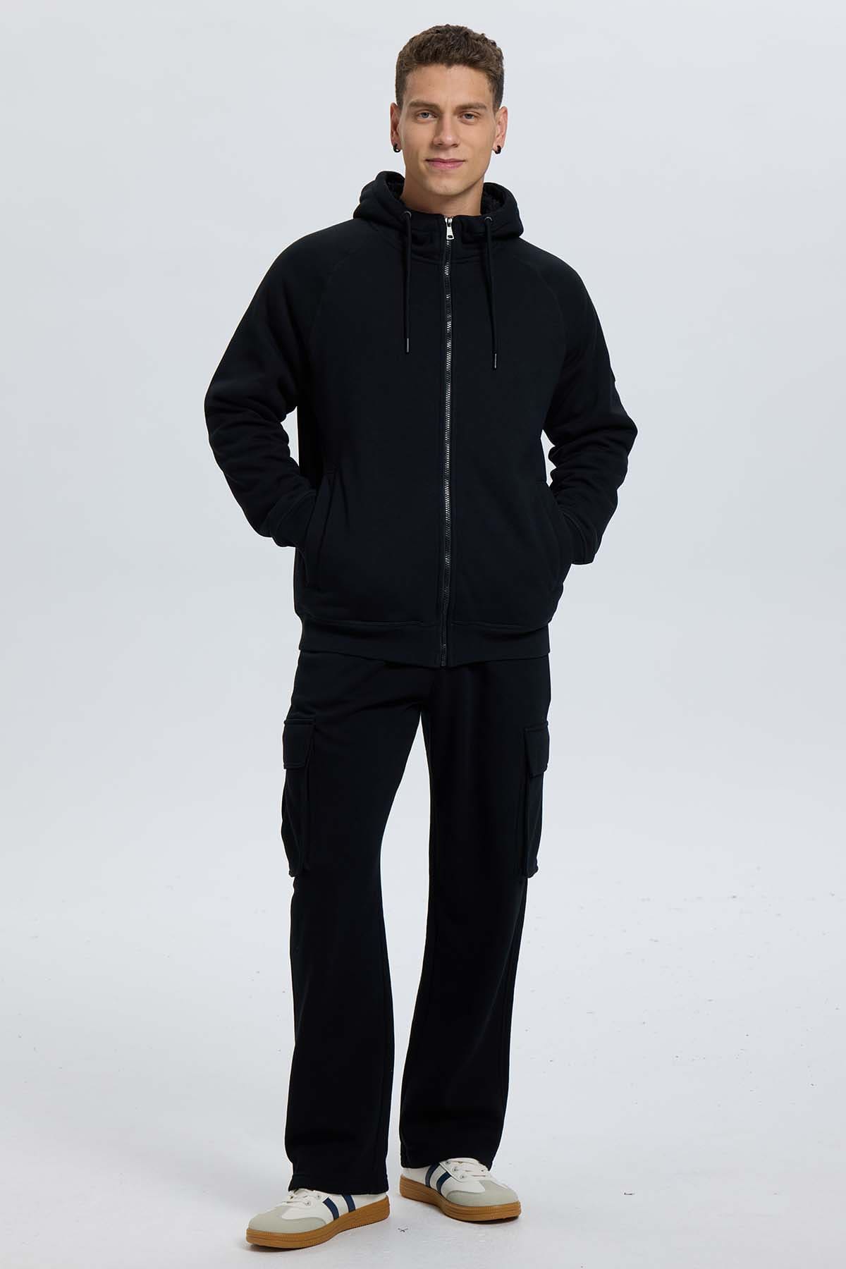 Polerón Hombre Corderito Negro Negro / XXL