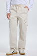 Pantalón Hombre Cargo Recto Beige Beige / XXL