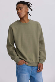 Polerón Hombre Liso Verde Militar Verde / XXL