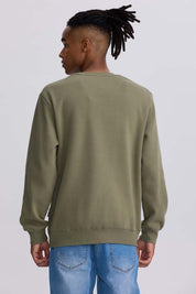 Polerón Hombre Liso Verde Militar Verde / XXL