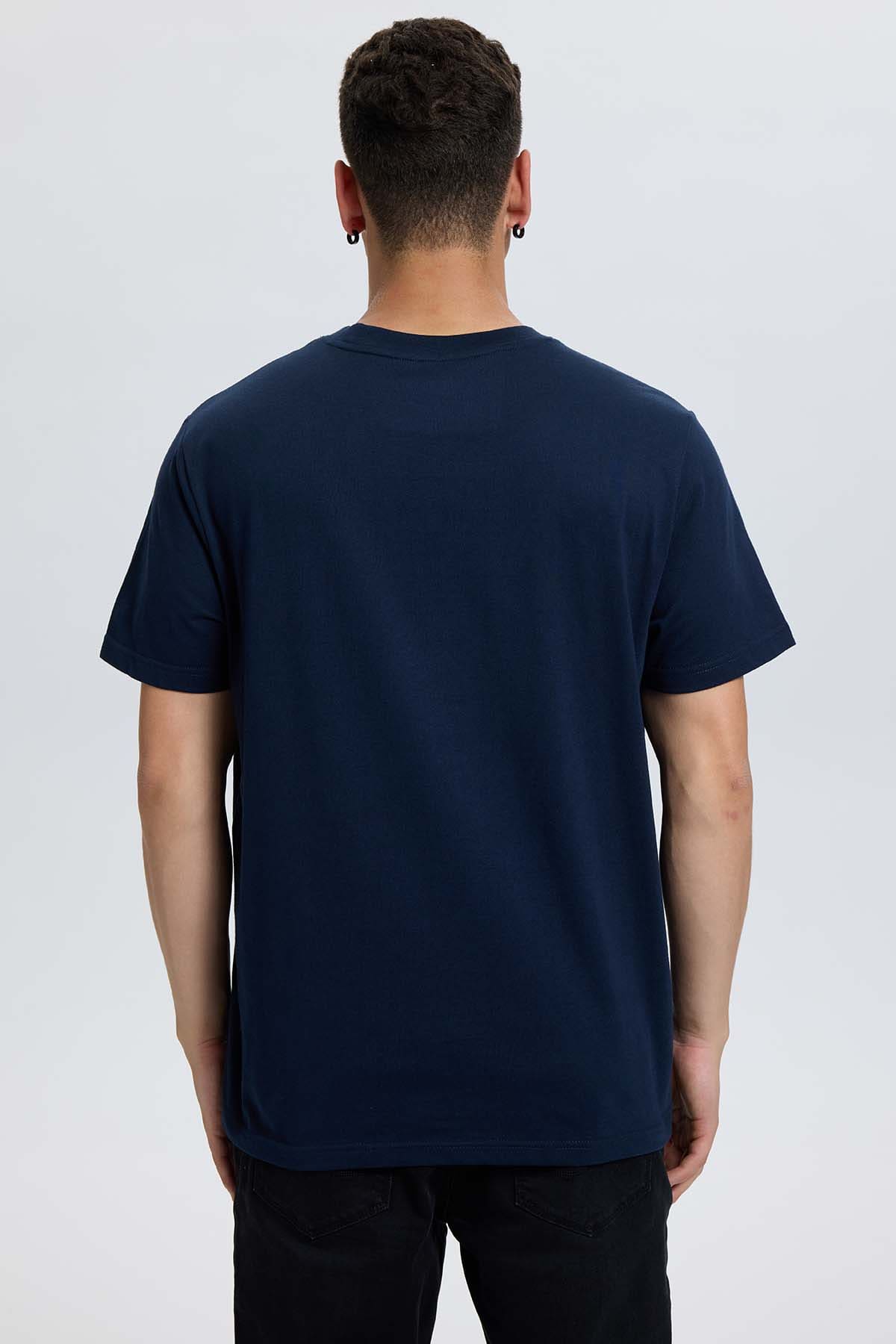 Polera Hombre Long Fit Básica Azul Azul / XXL