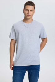 Polera Hombre Long Fit Básica Gris Melange Gris / XXL