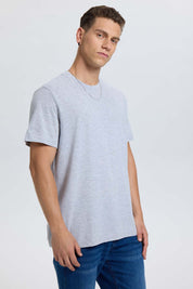 Polera Hombre Long Fit Básica Gris Melange Gris / XXL
