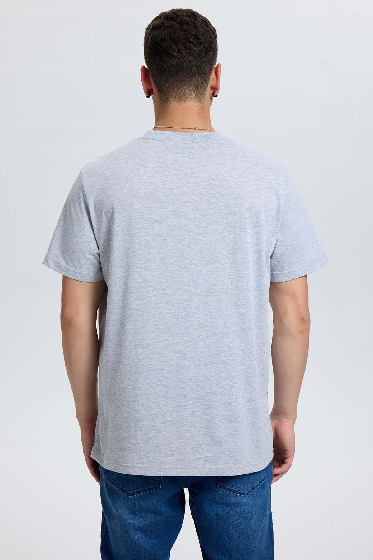 Polera Hombre Long Fit Básica Gris Melange Gris / XXL