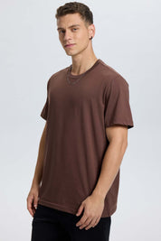 Polera Hombre Long Fit Básica Chocolate Café / XXL