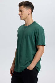 Polera Hombre Long Fit Básica Verde Verde / XXL
